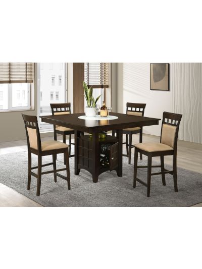 Gabriel 5-piece Square Counter Height Dining Set Cappuccino