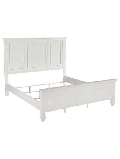 Sandy Beach 63-inch Eastern King Wood Panel Bed Cream White