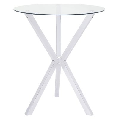 Denali Round 35-inch Glass Top Bistro Bar Table Chrome