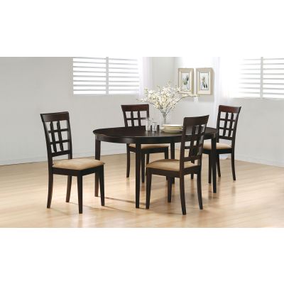 Gabriel 5-piece Extension Leaf Dining Table Set Cappuccino