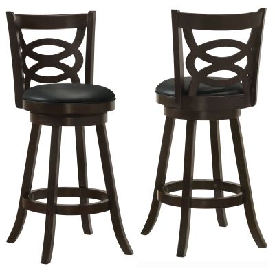 Calecita Wood Swivel Bar Chair Cappuccino (Set of 2)