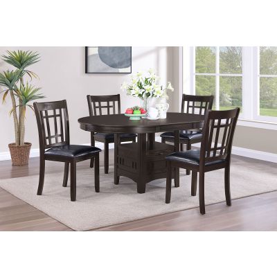 Lavon 5-piece Oval Extension Leaf Dining Set Espresso
