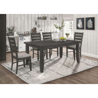 Dalila 5-piece Rectangular Dining Table Set Dark Grey