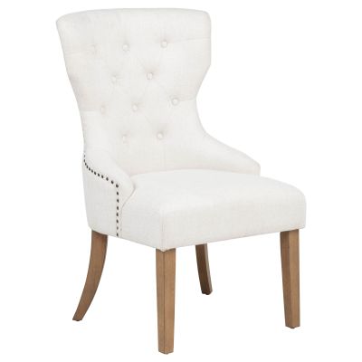 Baney Tufted Upholstered Dining Chair Beige and Rustic Grey