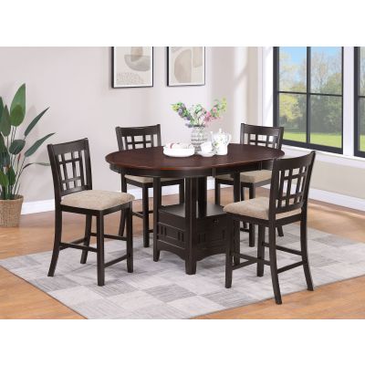 Lavon 5-piece Oval Counter Height Dining Set Light Chestnut