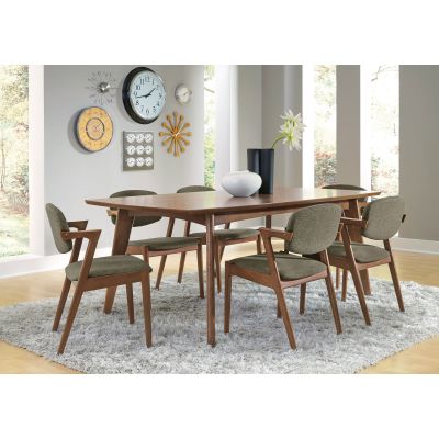 Malone 7-piece Rectangular Dining Table Set Dark Walnut