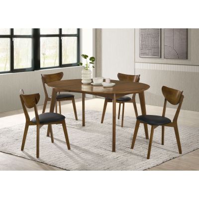 Jedda 5-piece Oval Dining Table Set Dark Walnut