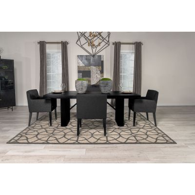 Catherine 5-piece Rectangular Dining Table Set Black