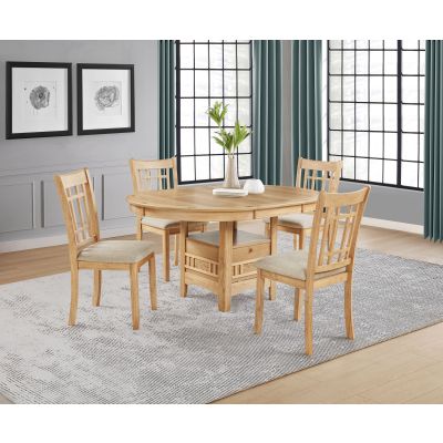 Lavon 5-piece Oval Extension Leaf Dining Set Light Oak