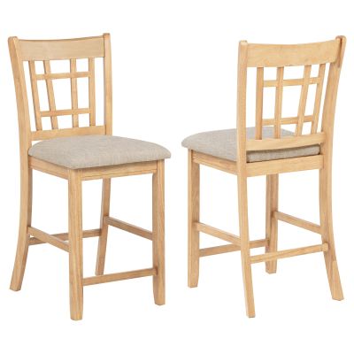 Lavon Wood Counter Height Dining Chair Grey and Light Oak (Set of 2)