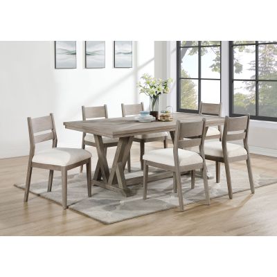 Cornelia 7-piece Rectangular Dining Table Set Coastal Grey 