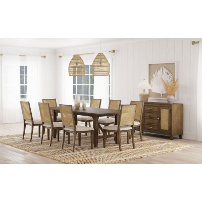 Matisse 9-piece Rectangular Dining Table Set Light Brown