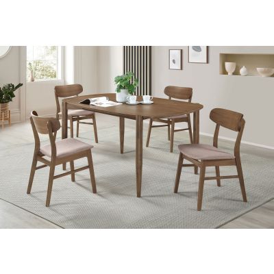 Dortch 5-piece Oval Solid Wood Dining Set Walnut