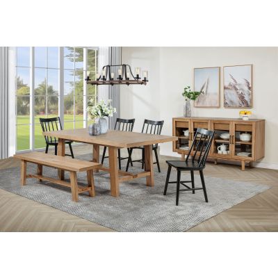 Middleton 6-piece Extension Leaf Dining Set Brown and Black