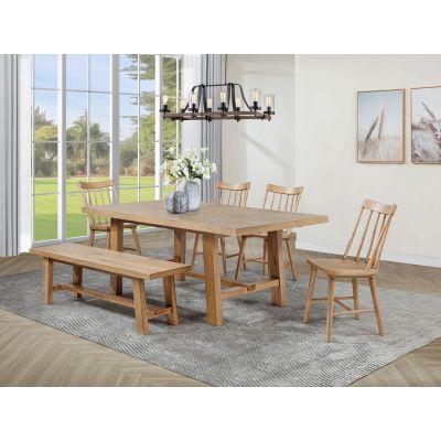Middleton 6-piece Extension Leaf Dining Set Natural Brown