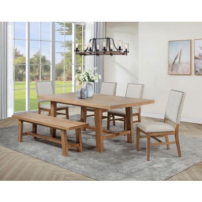 Middleton 6-piece Extension Leaf Dining Set Brown and Beige
