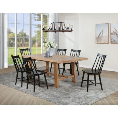 Middleton 7-piece Extension Leaf Dining Set Brown and Black