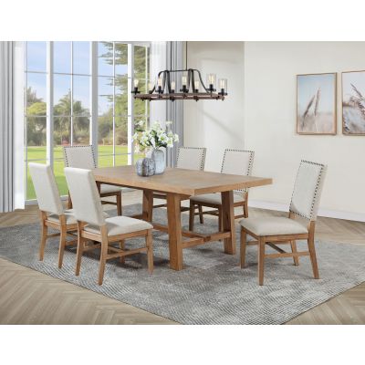 Middleton 7-piece Extension Leaf Dining Set Brown and Beige