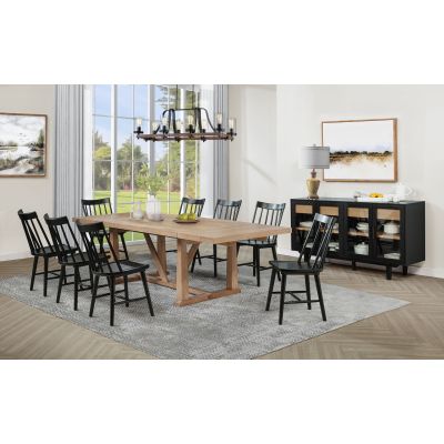 Middleton 10-piece Extension Leaf Dining Set Natural Brown and Black