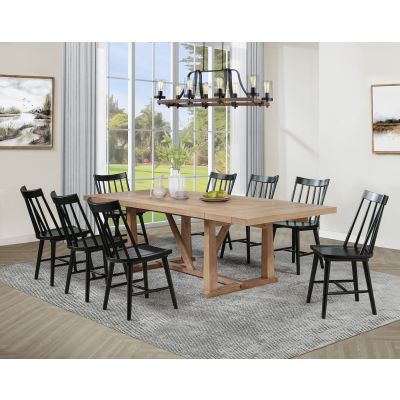 Middleton 9-piece Extension Leaf Dining Set Brown and Black