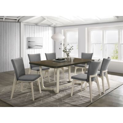 Biloxi 7-piece 71-inch Rectangular Dining Set Greyish Brown