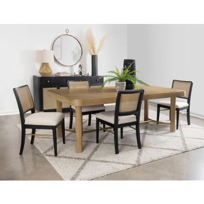 Arini 5-piece Extension Leaf Dining Table Set Sand Wash and Black