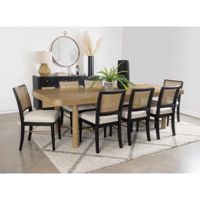 Arini 9-piece Extension Leaf Dining Table Set Sand Wash and Black