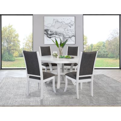 Judd 5-piece 54-inch Round Wood Dining Table Set Pearl White