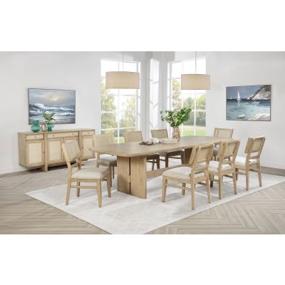 Kailani 10-piece Wood Dining Set with Sideboard Beige Oak