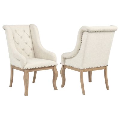 Brockway Upholstered Arm Chair Barley Brown (Set of 2)