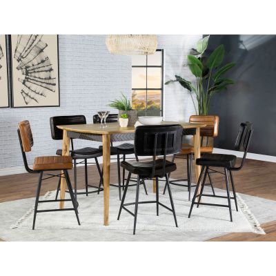 Partridge 7-piece Counter Dining Set Espresso and Camel