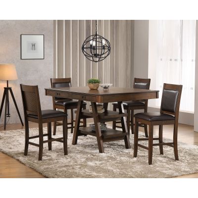 Dewey 5-piece Rectangular Dining Table Set Walnut