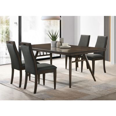 Wes 5-piece Rectangular Dining Table Set Dark Walnut