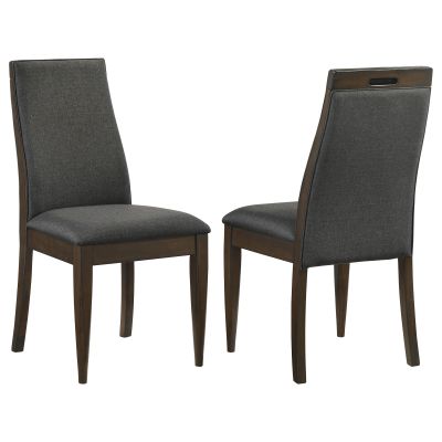 Wes Upholstered Dining Side Chair Dark Walnut (Set of 2)