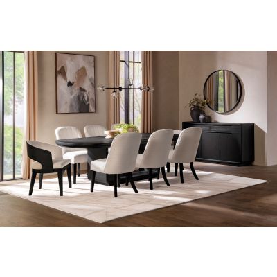 Leandro 9-piece Rectangular Dining Table Set Burnished Black