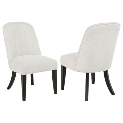 Leandro Upholstered Dining Side Chair Cream (Set of 2)