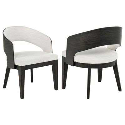 Leandro Upholstered Dining Arm Chair Cream (Set of 2)