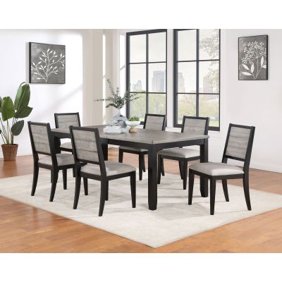 Elodie 7-piece Rectangular Extension Leaf Dining Set Black
