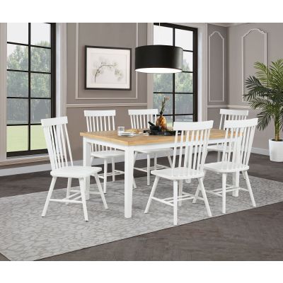 Andrews 7-piece Rectangular Dining Set Light Ash and White