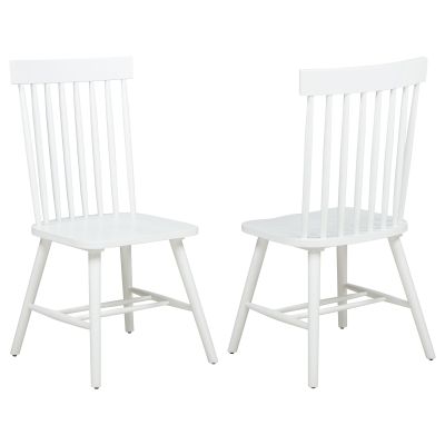 Andrews Windsor Spindle Back Dining Side Chair White (Set of 2)