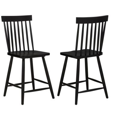Andrews Windsor Counter Height Dining Side Chair Black (Set of 2)