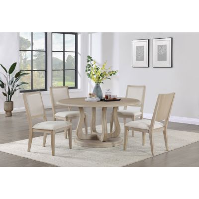 Trofello 5-piece Round Dining Table Set White Washed