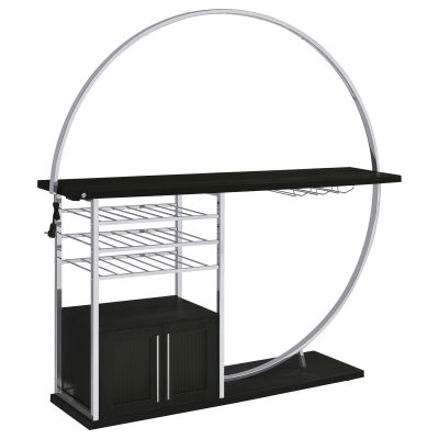 Risley 2-door Circular LED Wine Cabinet Dark Charcoal