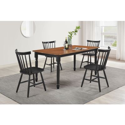Hollyoak 5-piece Rectangular Dining Set Walnut and Black
