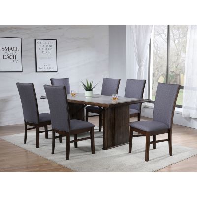 Sherwood 7-piece Rectangular Dining Table Set Brown