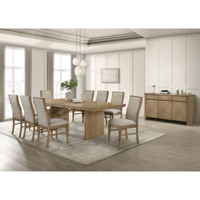 Adina 10-piece Extension Dining Set Distressed Light Brown