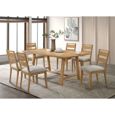 Duncan 7-piece Rectangular Wood Dining Table Set Washed Oak