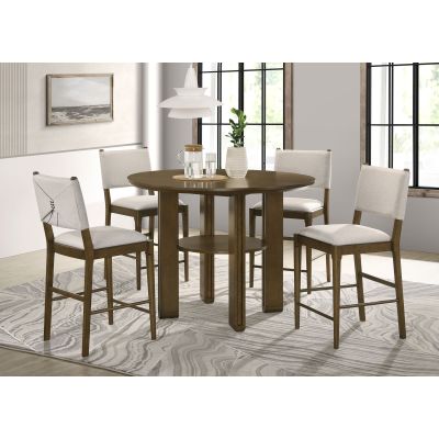 Ottowa 5-piece Round Counter Height Dining Room Set Brown