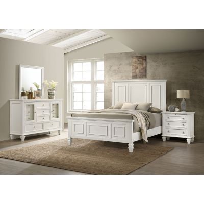 Sandy Beach 4-piece Eastern King Bedroom Set Cream White
