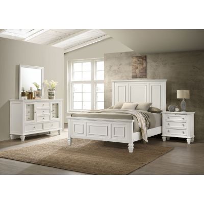 Sandy Beach 4-piece Queen Bedroom Set Cream White